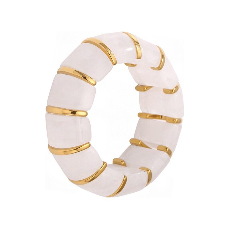 Impress Jewelry Dámsky náramok z ocele a živice Ivory Gold 68299914
