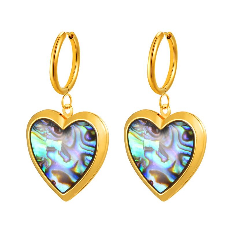 Impress Jewelry Oceľové náušnice s otváracím srdcom a perleťou 68299938