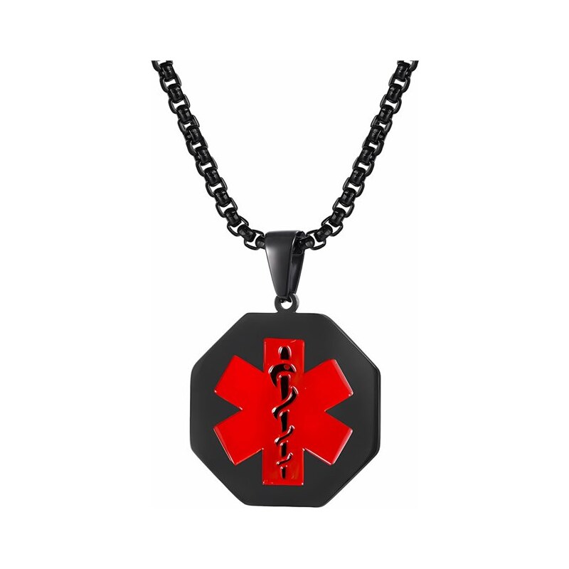 Impress Jewelry Prívesok z chirurgickej ocele Medic Alert Čierny 68299941