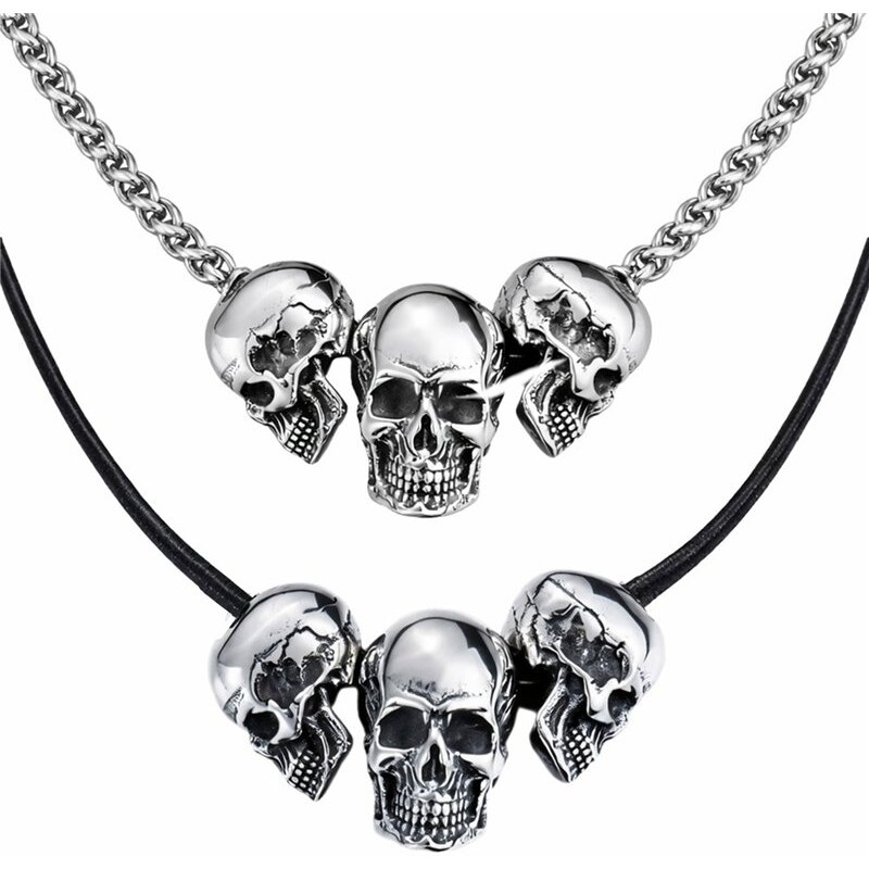 Impress Jewelry Náhrdelník z chirurgickej ocele Tri lebky 68299954