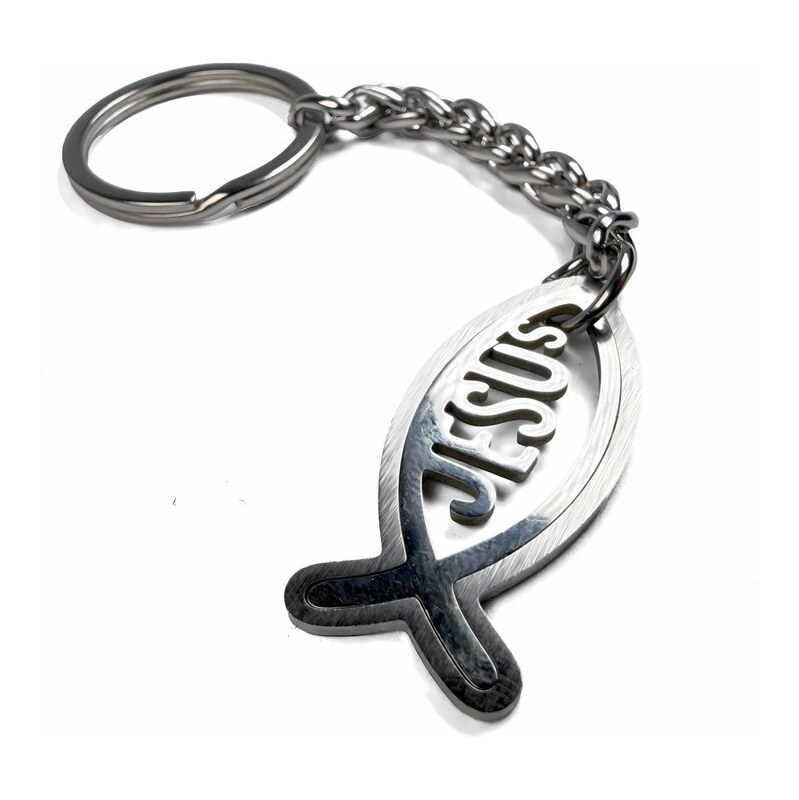 Impress Jewelry Oceľová kľúčenka Rybka s nápisom Jesus 68299973