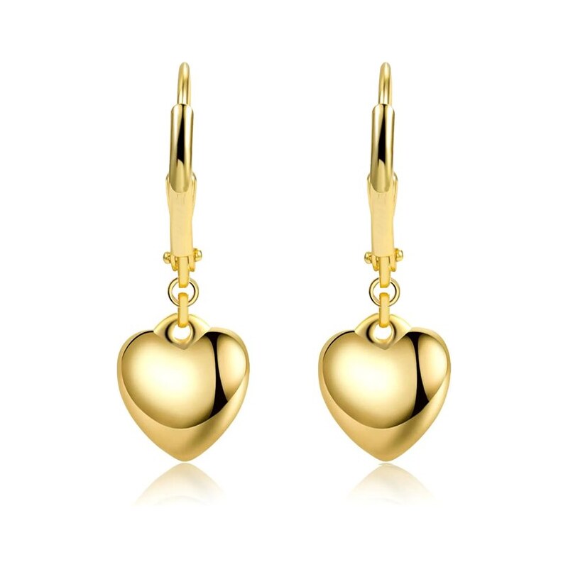 Impress Jewelry Náušnice z chirurgickej ocele Zlaté srdiečka 68299987