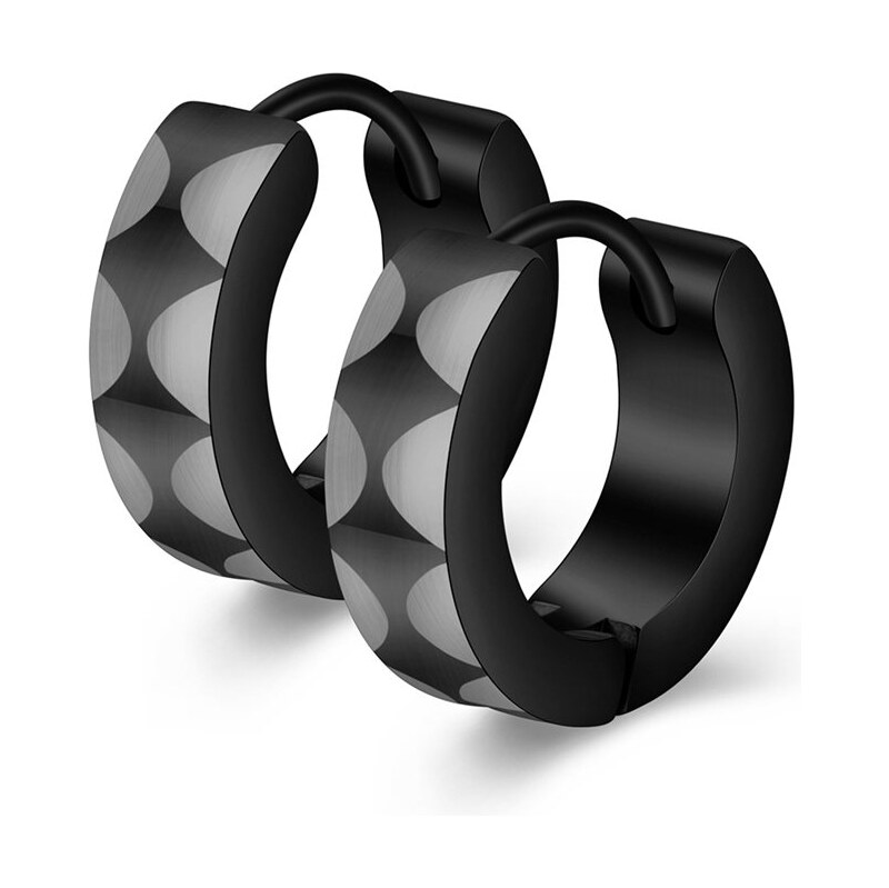 Impress Jewelry Oceľové náušnice kruhy Rada Black Orbit 68299993