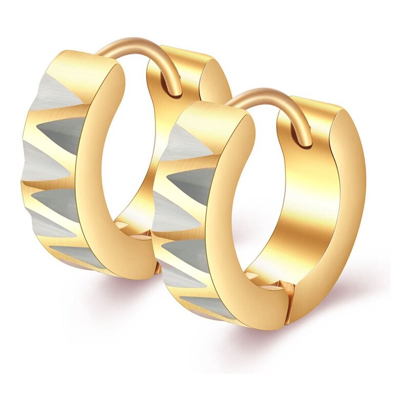Impress Jewelry Oceľové náušnice kruhy Rada Gold Razor 68299995