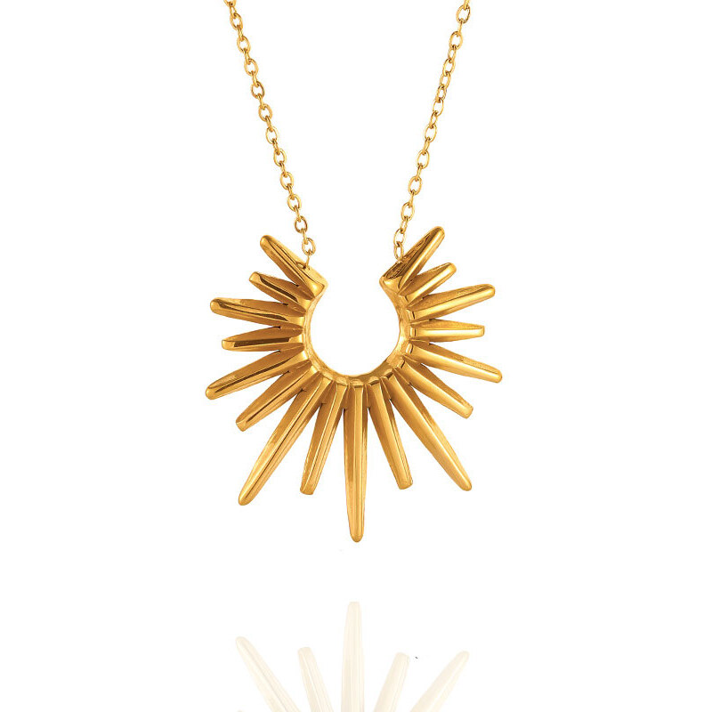 Impress Jewelry Dámsky oceľový náhrdelník Slnečné lúče Zlatý 68300034