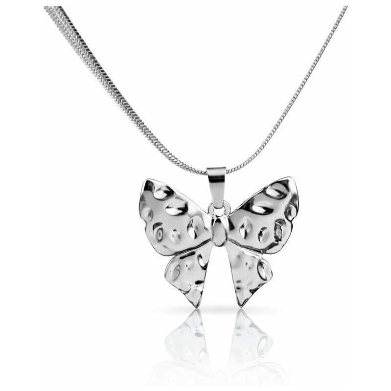 Impress Jewelry Dámsky oceľový náhrdelník s motívom Mašľa Strieborný 68300033