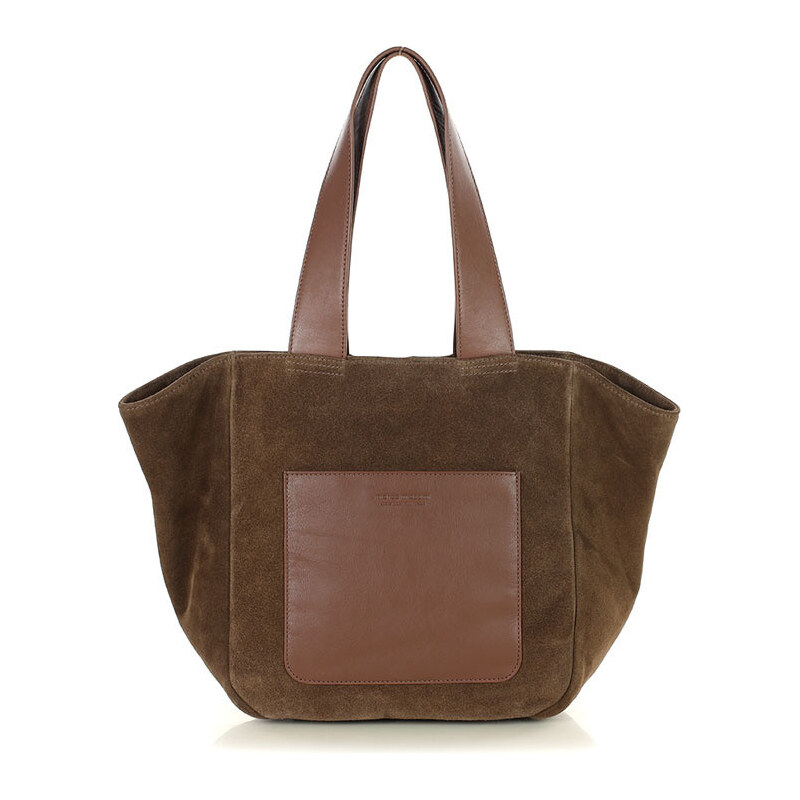 MARCO MAZZINI Dámska taška typu hobo, prírodná koža | čokoládovo hnedá 68300238