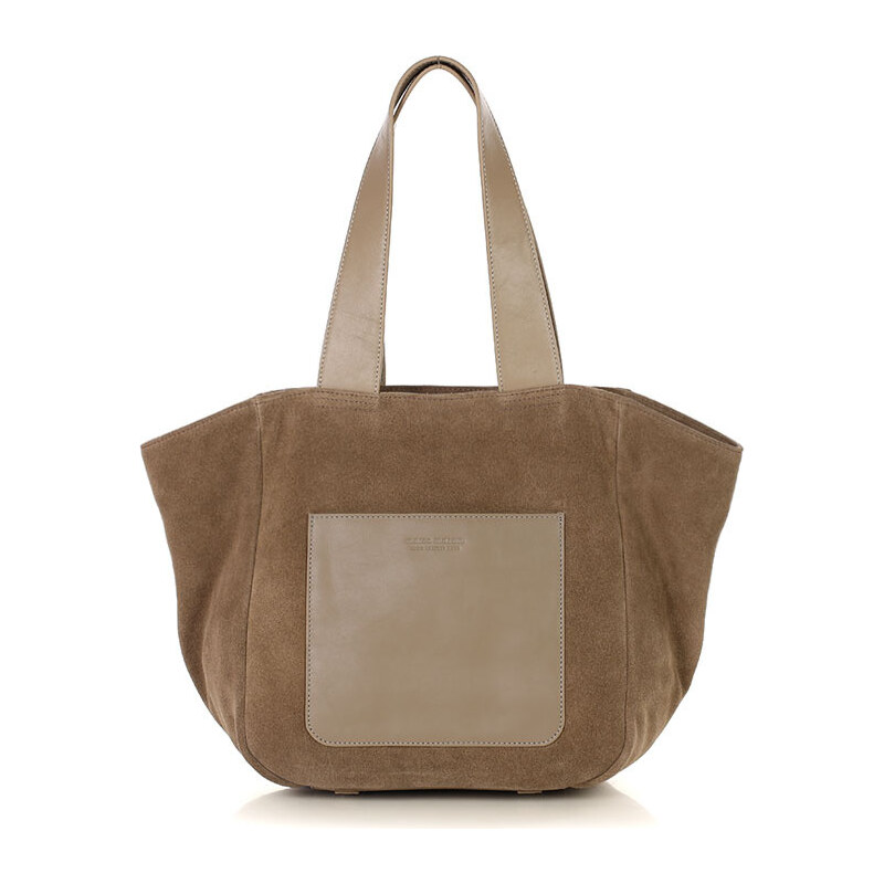 MARCO MAZZINI Dámska taška typu hobo, prírodná koža | tmavobéžová 68300239