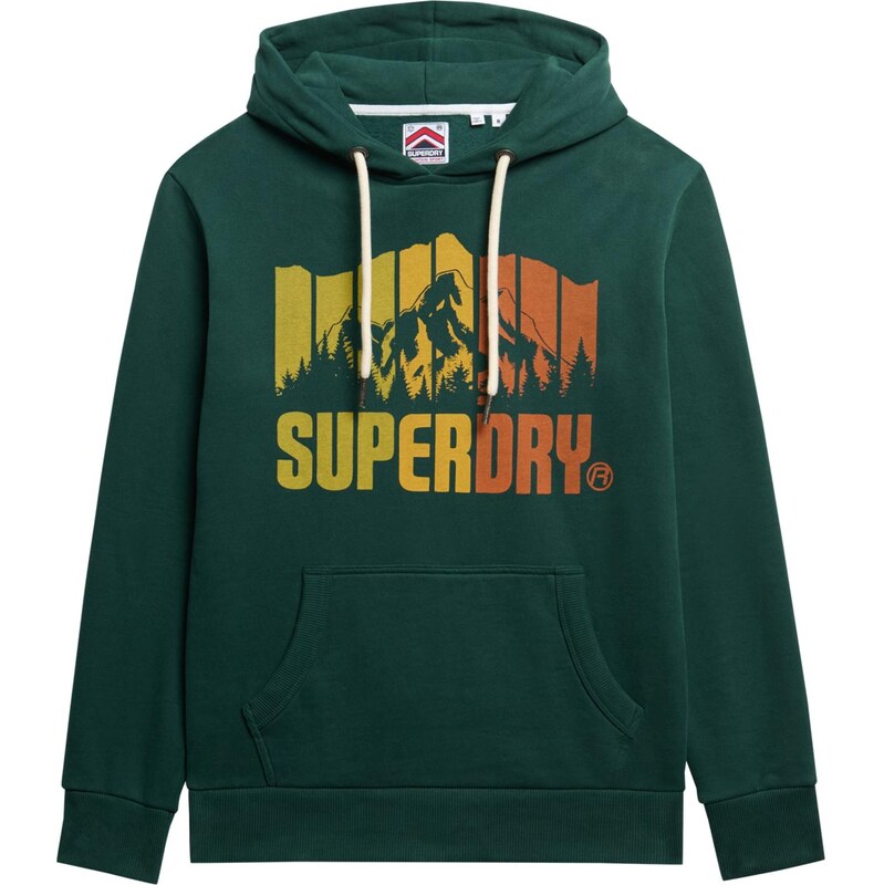 Superdry & Co Mikina Mountain Regenbogen žltá / kiwi / tmavozelená / 68324483