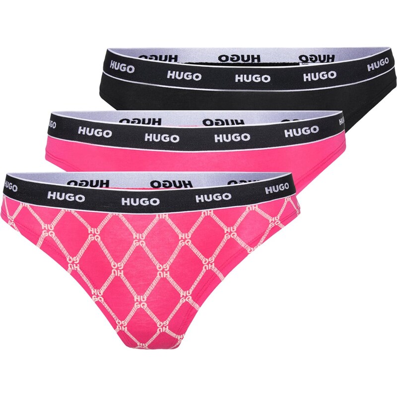 HUGO Tangá ružová / čierna / biela 62937717