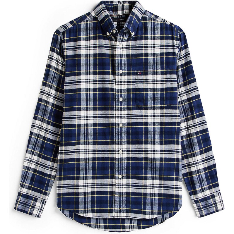 TOMMY HILFIGER Košeľa Hero námornícka modrá / tmavomodrá / žltá / 68324580