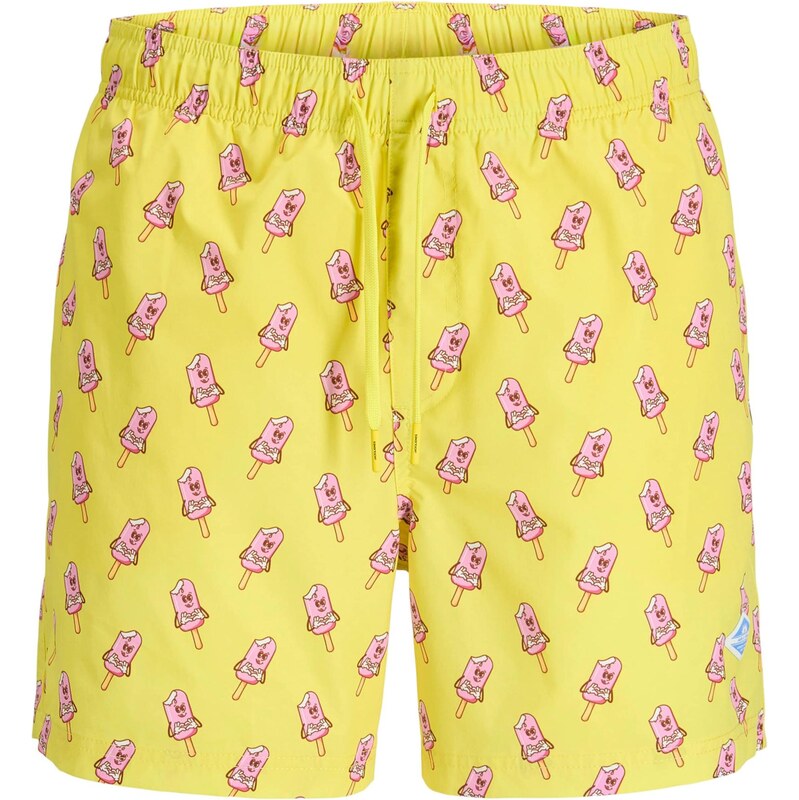 JACK & JONES Plavecké šortky JPSTMAUI čokoládová / citrónová / ružová 68324659