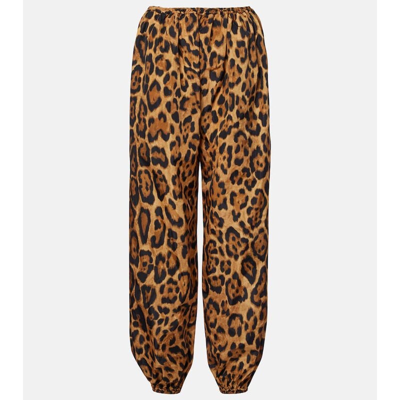 Alaia AlaÃ¯a Leopard-print tapered pants 68397117