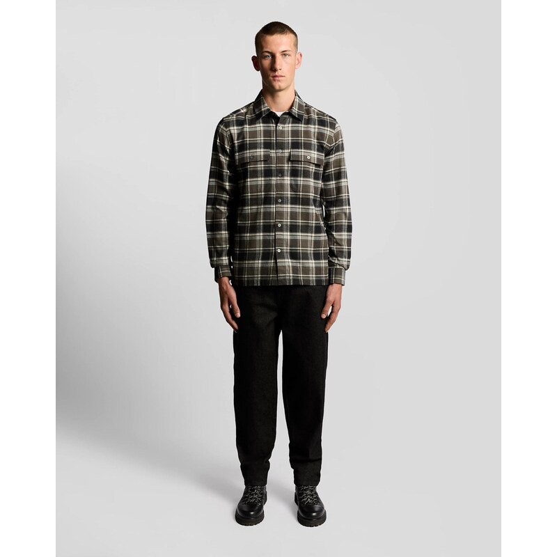 Lyle & Scott Košeľa hnedá / svetlosivá / čierna 68324671
