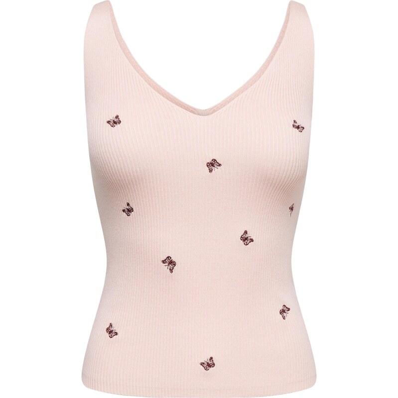 JDY Vyšívaný top JDYNANNA ružová / pitaya 68324799