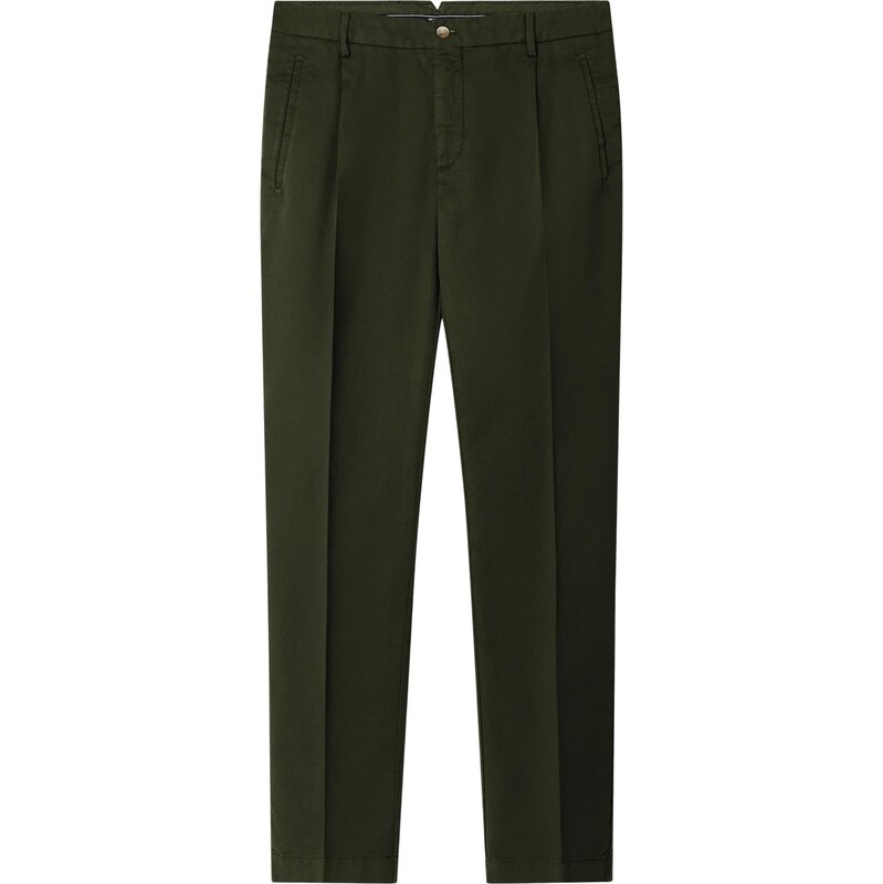Hackett London Nohavice s pukmi Sloane tmavozelená 68324879