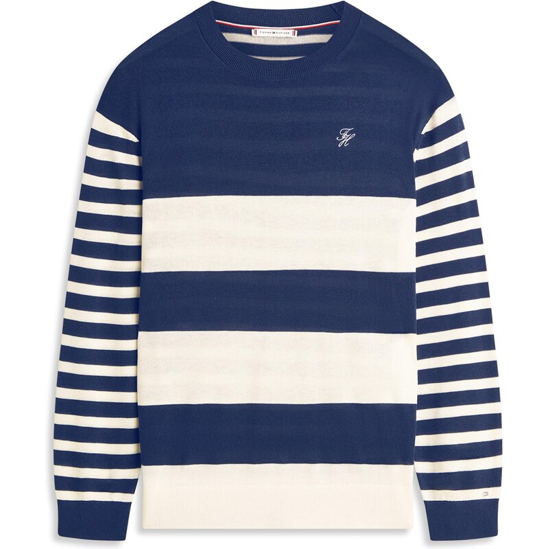 TOMMY HILFIGER Sveter námornícka modrá / biela 68324935
