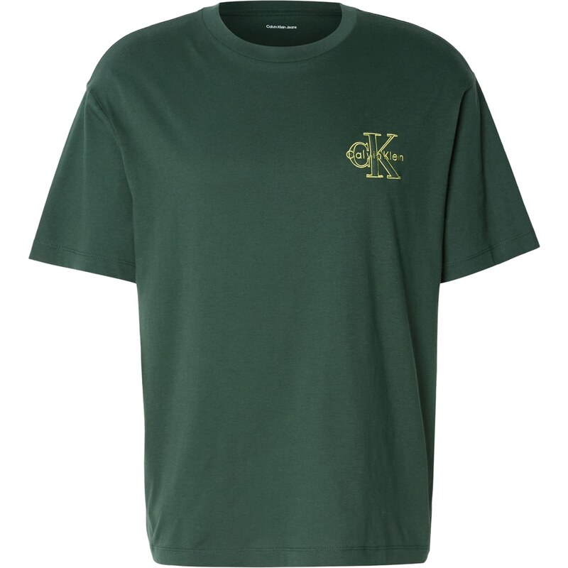 Calvin Klein Jeans Tričko žltá / tmavozelená 68324953