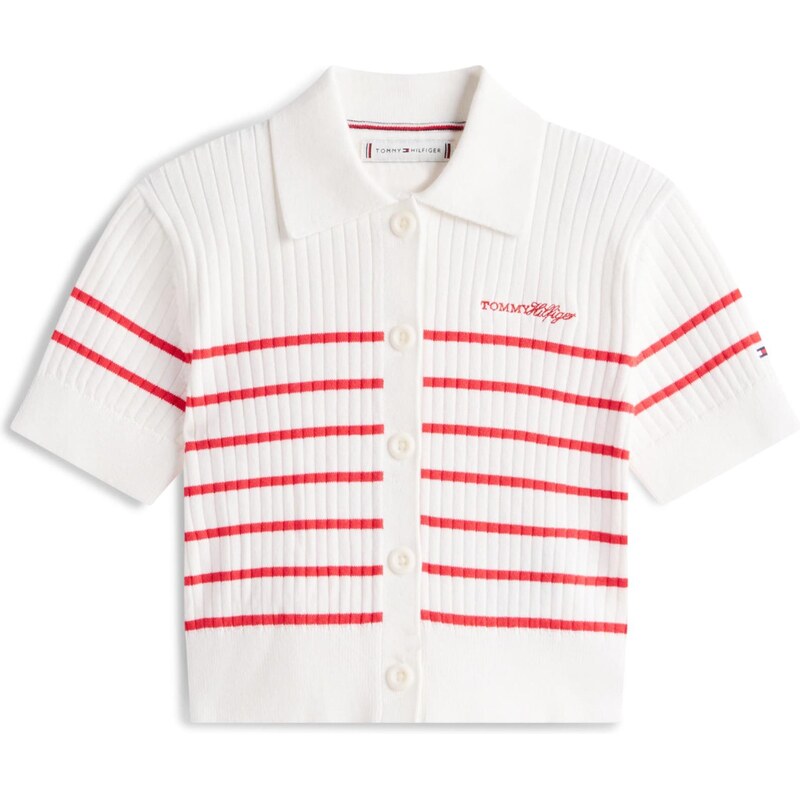 TOMMY HILFIGER Kardigán červená / biela 68324971