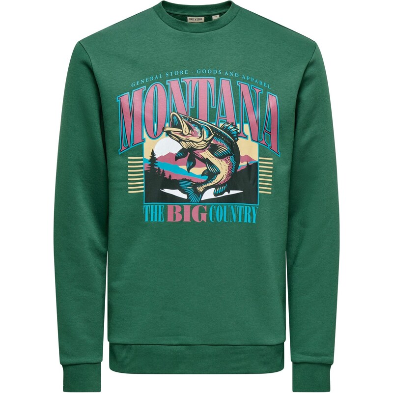 Only & Sons Mikina ONSCERES MONTO azúrová / zelená / fialová / čierna 68325054