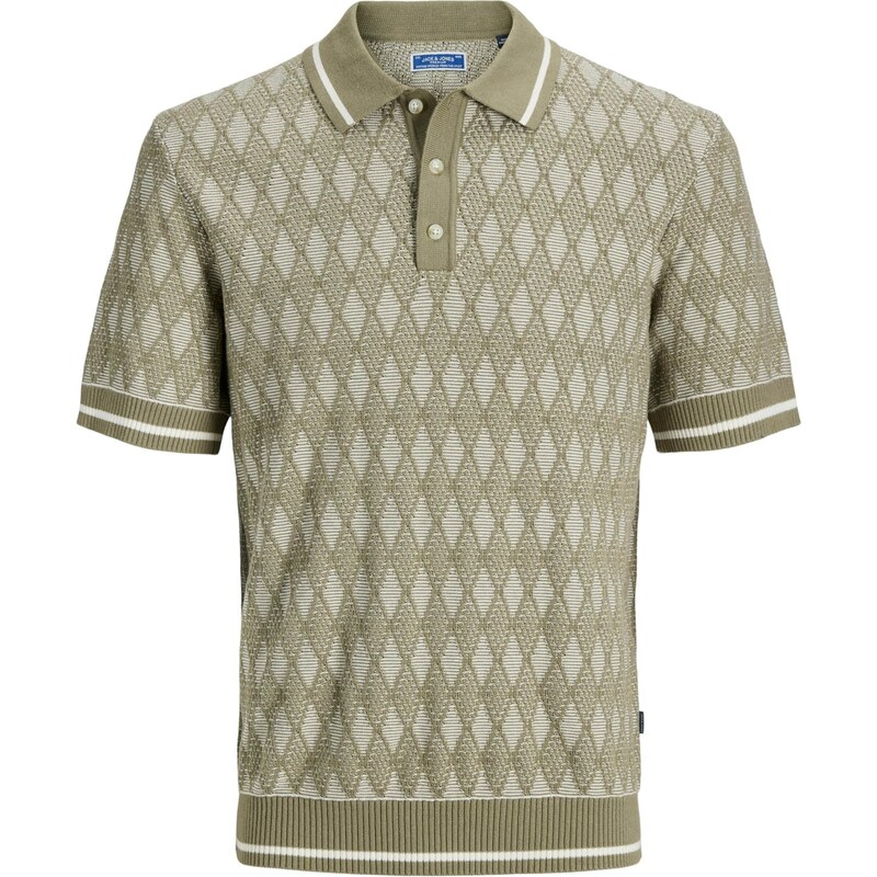 JACK & JONES Tričko JPRBLUZACK kaki / šedobiela 68325205