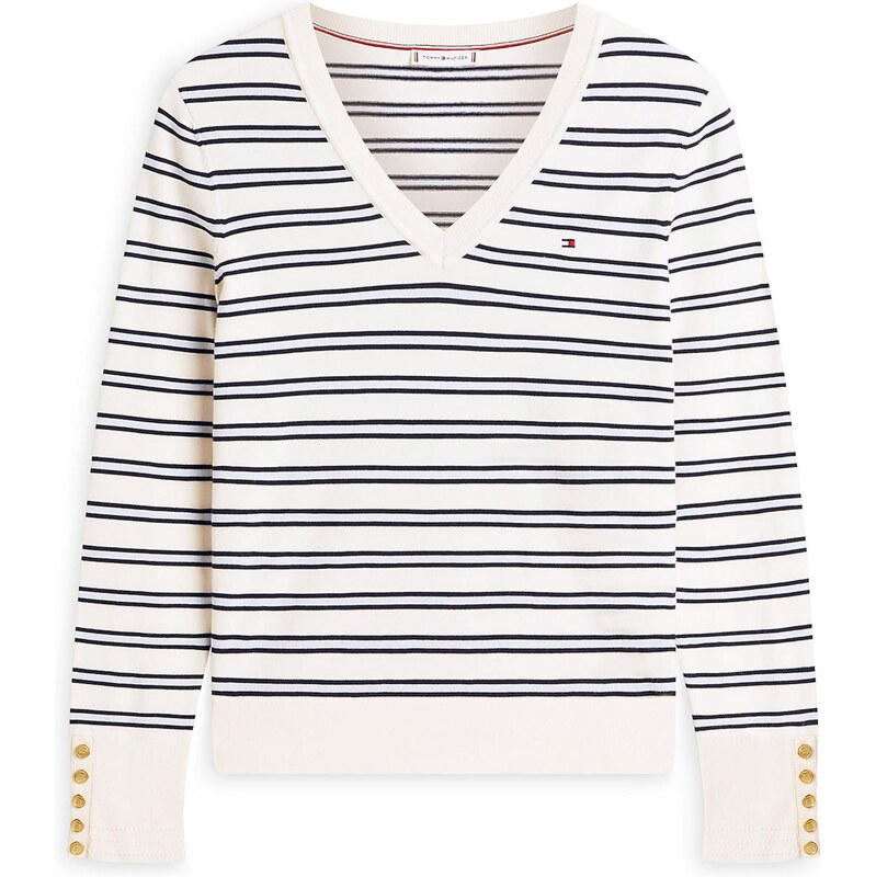 TOMMY HILFIGER Sveter čierna / šedobiela 68325236