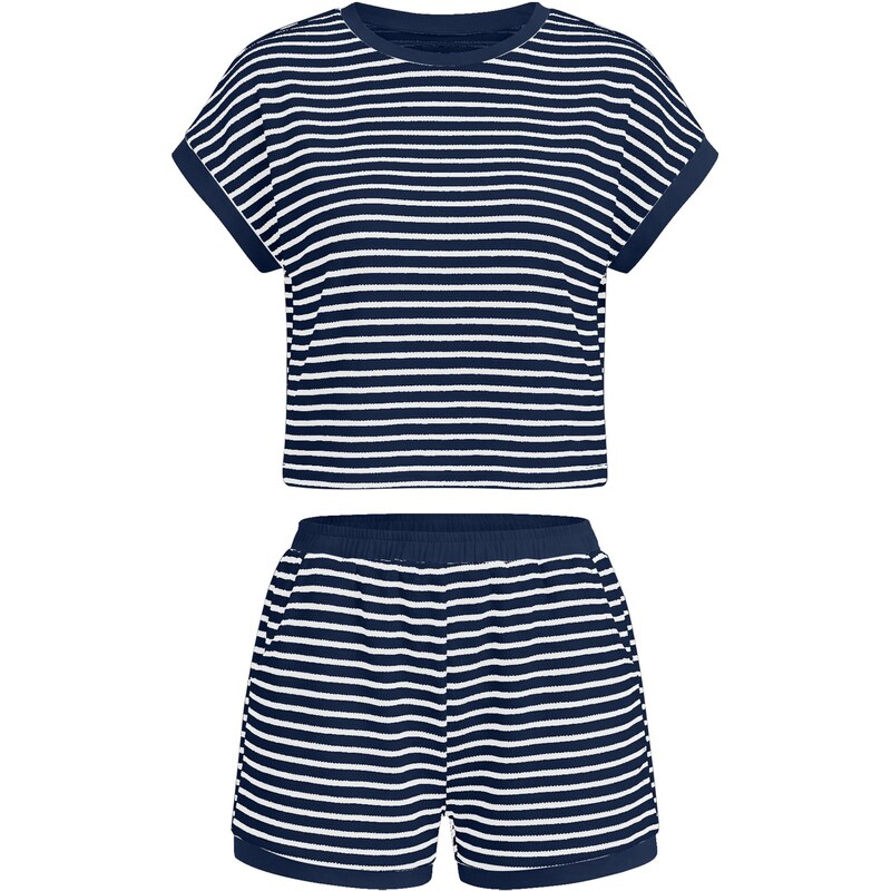 Imily Bela Nohavicový kostým námornícka modrá / biela 68325353