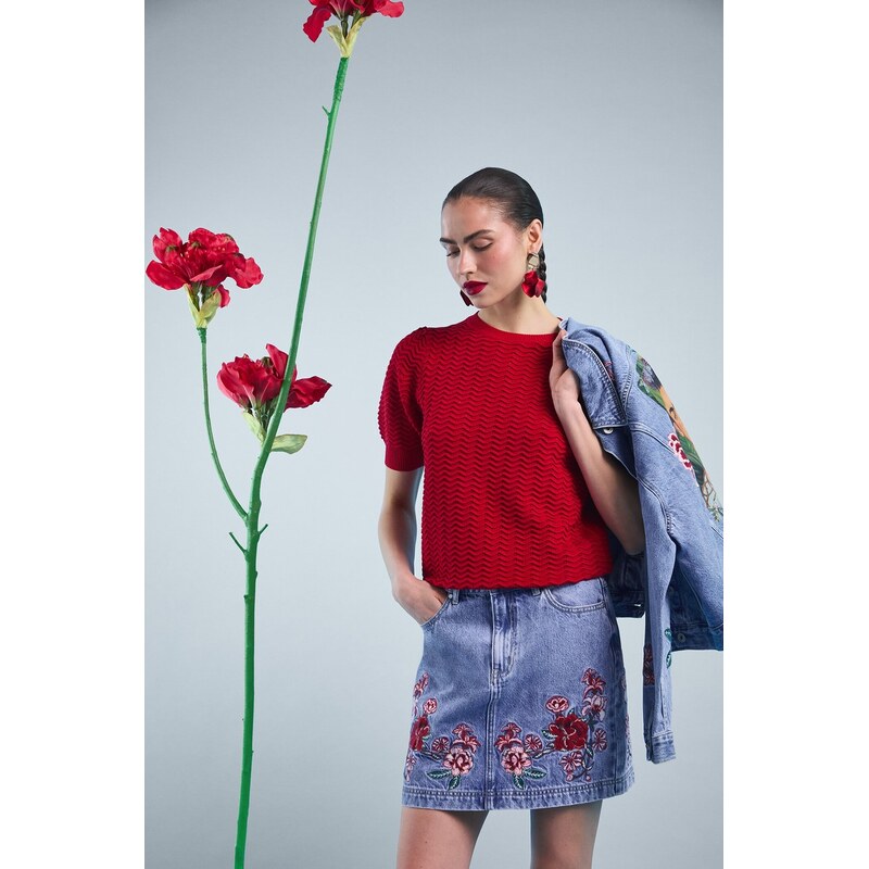 Bavlnená rifľová sukňa Medicine 67603235