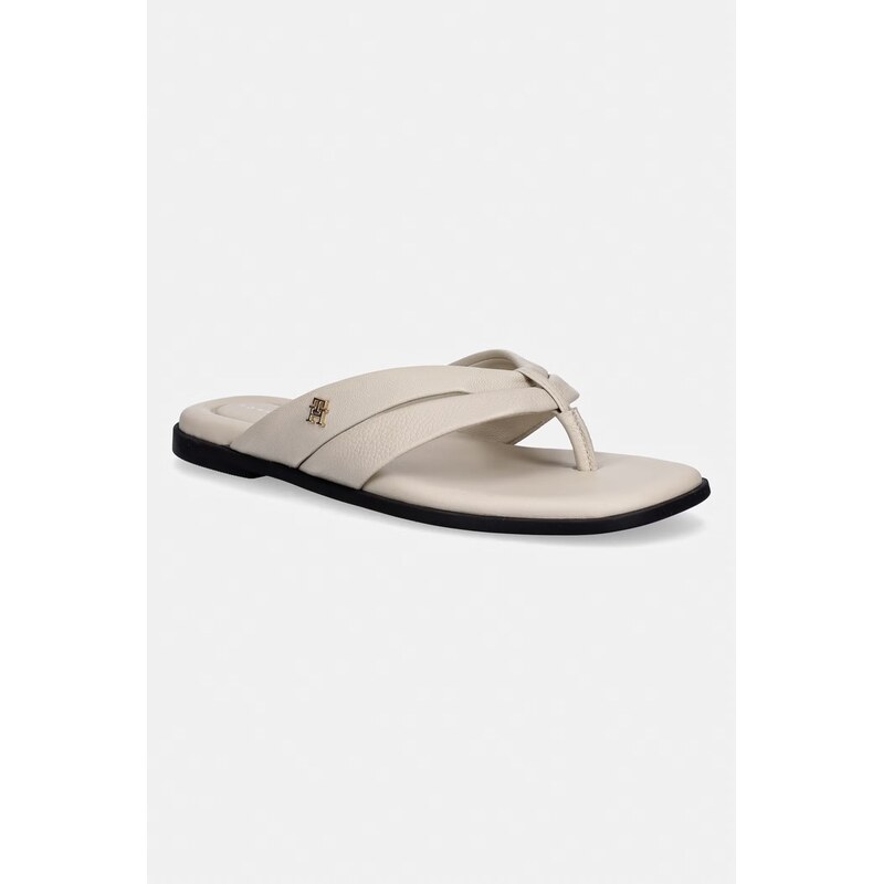 Tommy Hilfiger šľapky dámske kožené ELEVATED TOE POST LTH SANDAL 68323686