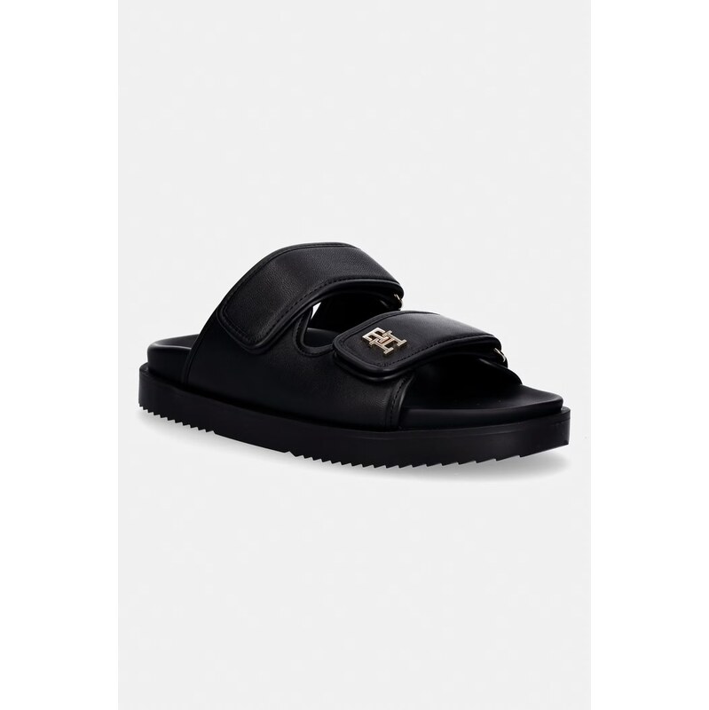 Tommy Hilfiger šľapky dámske kožené DOUBLE STRAP LEATHER SANDAL 68323694