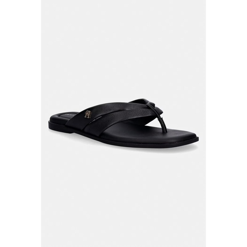 Tommy Hilfiger šľapky dámske kožené ELEVATED TOE POST LTH SANDAL 68323684