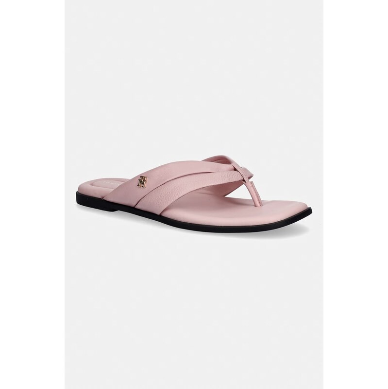 Tommy Hilfiger šľapky dámske kožené ELEVATED TOE POST LTH SANDAL 68323687