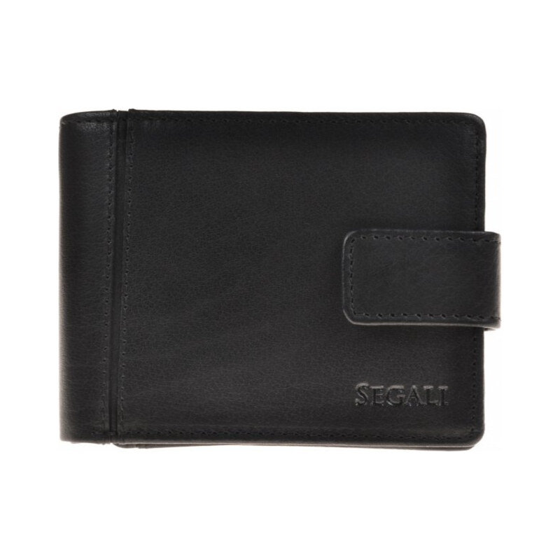 SEGALI Pánska kožená peňaženka 23491 - čierna 35335740