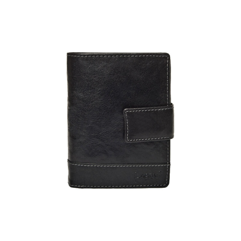 Lagen Pánska kožená peňaženka V-227 / T čierna 5868833