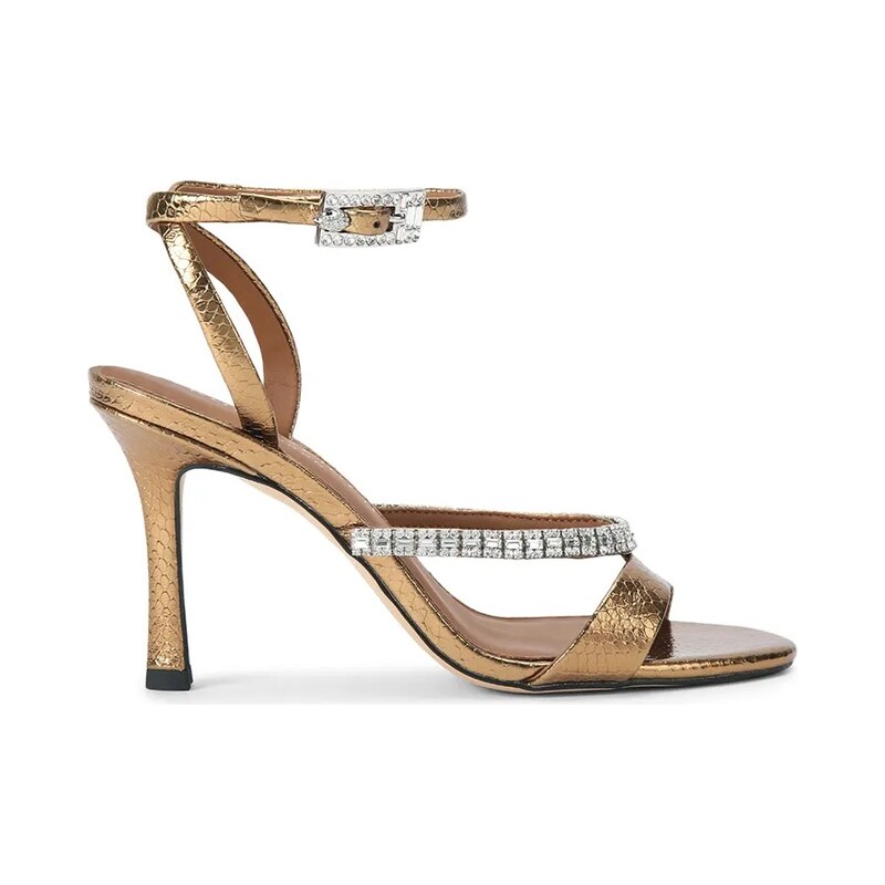 Kurt Geiger London sandále na vysokom podpätku z kože Crystal Strap 68263327