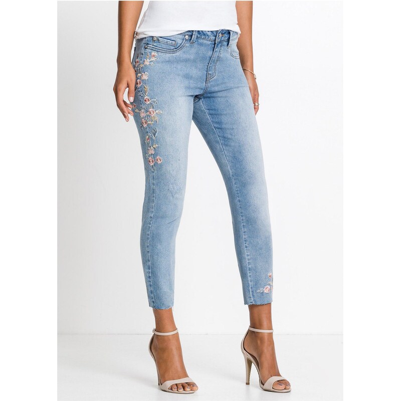 bonprix Džínsy Skinny, stredná výška pásu, skrátené, farba modrá 44742647