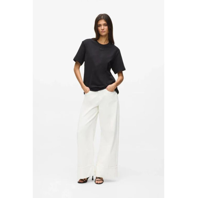 DŽÍNSY KARL LAGERFELD WIDE LEG TURN UP DENIM PANTS 68328582