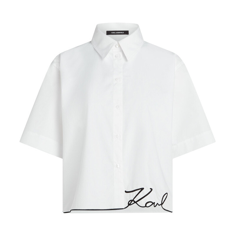 BLÚZKA KARL LAGERFELD SIGNATURE HEM POPLIN SHIRT 68328585