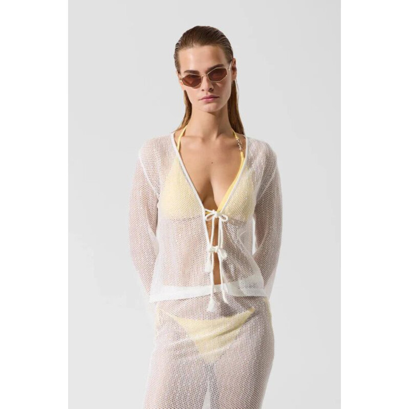 PLÁŽOVÉ OBLEČENIE KARL LAGERFELD SIGNATURE CROCHET BEACH TOP 68328608