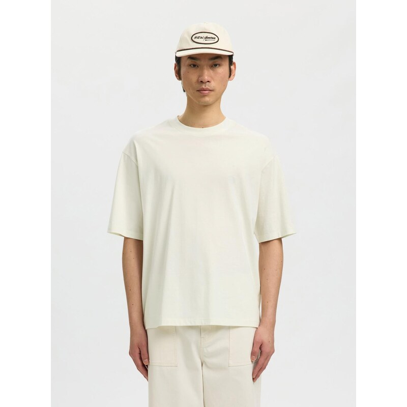 SELECTED Tričko SLHASPEN svetlobéžová / hnedá 68382729