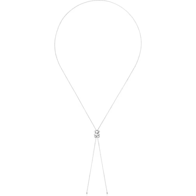 Tous Dlhý strieborný náhrdelník s posuvným zapínaním Bold Bear 68344503