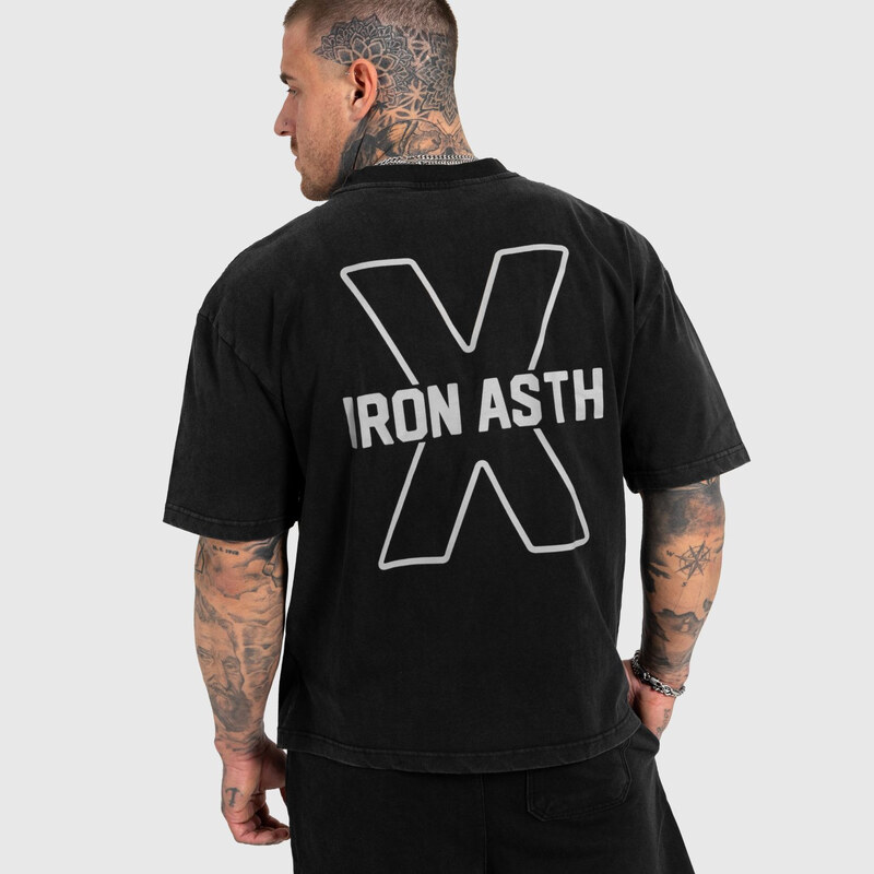 Pánske tričko Iron Aesthetics X Washed, čierne 68344701
