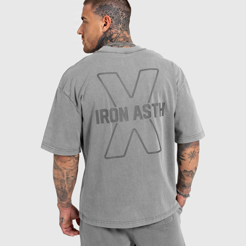 Pánske tričko Iron Aesthetics X Washed, sivé 68344702