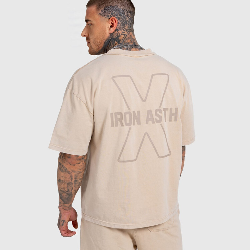 Pánske tričko Iron Aesthetics X Washed, béžové 68344704