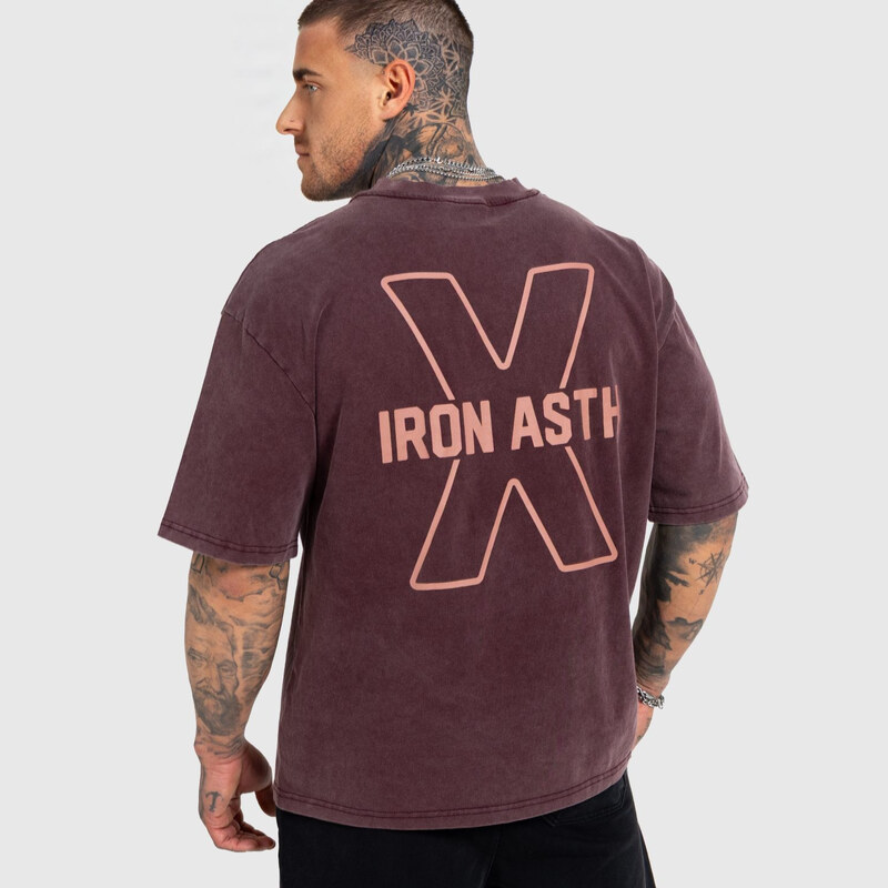 Pánske tričko Iron Aesthetics X Washed, burgundy 68344705