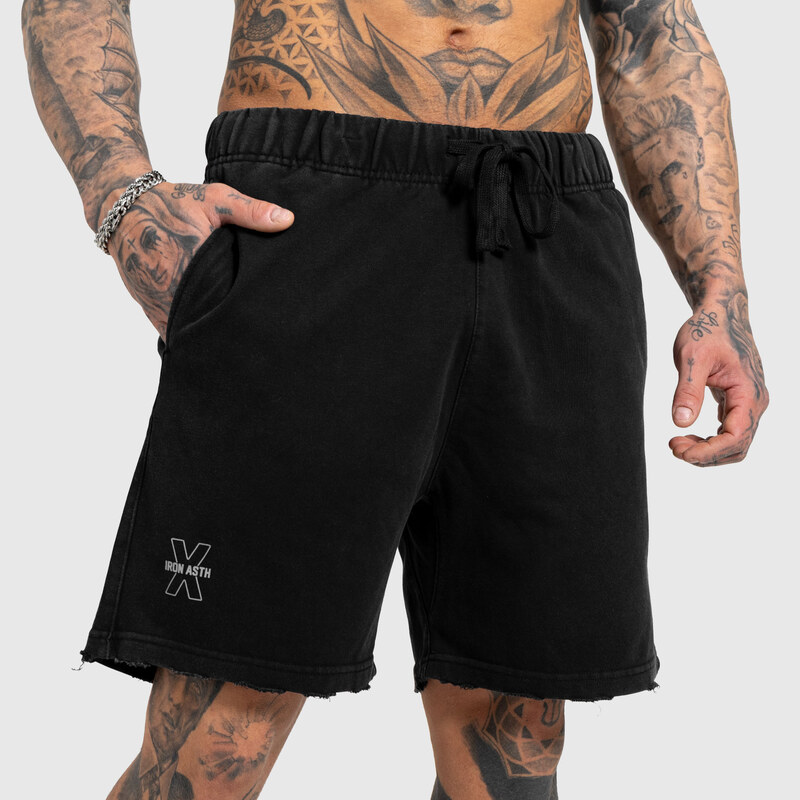 Pánske kraťasy Iron Aesthetics X Washed, čierne 68344706