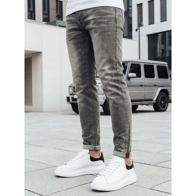 Dstreet Štýlové pánske rifle v šedej farbe 49846317