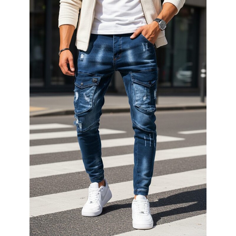 Dstreet Džínsové nohavice s vreckami modré 63346222