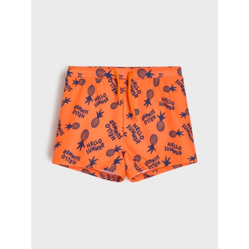 Sinsay - Plavky s dovolenkovou potlačou - oranžová 68374702