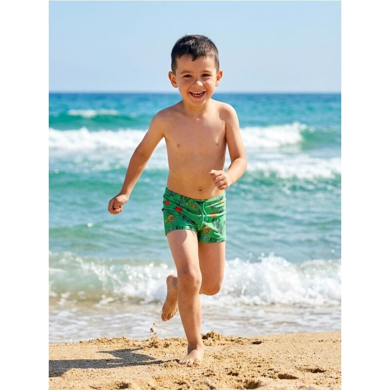 Sinsay - Plavky s potlačou rýb - zelená 68362101